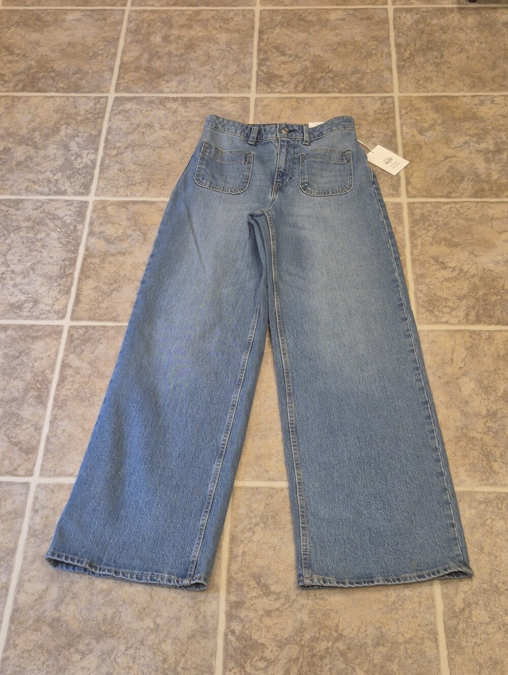 NWT Free Assembly Patch Pocket Wide Leg Jeans Sizes 0 Or 6 Available